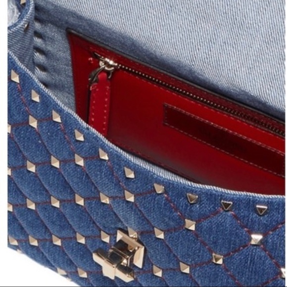 Valentino quilted denim rock-stud bag - Picture 2 of 7